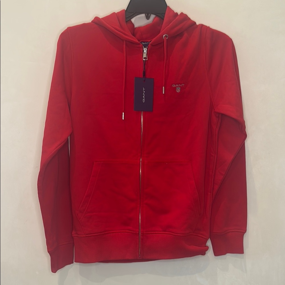 Gant Company Hoodie Red Medium NWT Cotton Blend Rare Streetwear Pullover.